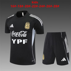 25-26 Short sleeved Argentine Black Kids+Adult Training Clothes