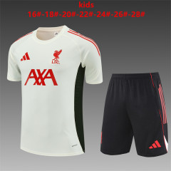 25-26 short sleeved Liverpool white kids+adult training uniform