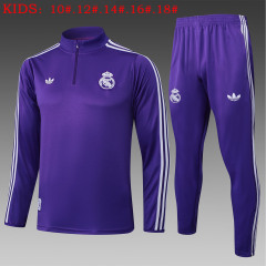 E2520 # 25-26 Half Pull Real Madrid Purple Retro Edition Children's Clothing+Adults