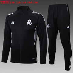 E2531 # 25-26 Long Pull Real Madrid Black Children's Clothing+Adults
