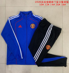 E25103 # 25-26 Long Pull Manchester United Colorful Orchid Retro Edition Children's Wear+Adults