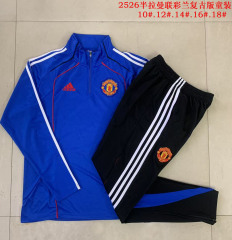 E25102 # 25-26 Half Pull Manchester United Colorful Orchid Retro Edition Children's Wear+Adults