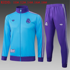 E2518 # 25-26 Changla Real Madrid Shallow Orchid Retro Edition Children's Clothing+Adults