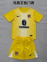 25-26 Atletico Madrid Yellow Goalkeeper Kids+Adult Set