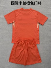 25-26 Inter Milan Orange Goalkeeper Kids+Adult Set