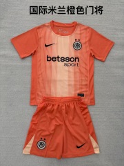 25-26 Inter Milan Orange Goalkeeper Kids+Adult Set