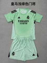 25-26 Real Madrid Light Green Goalkeeper Kids+Adult Set