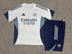 25-26 Short sleeved Arsenal Light Grey Kids+Adult Set