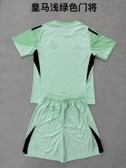 25-26 Real Madrid Light Green Goalkeeper Kids+Adult Set