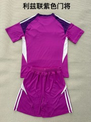 25-26 Leeds United Purple Goalkeeper Kids+Adult Set