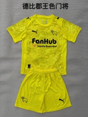 25-26 Derby County Yellow Goalkeeper Kids+Adult Set