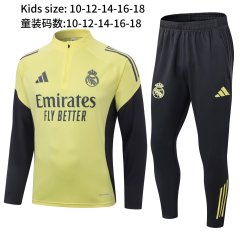 25-26 Real Madrid yellow kids+adult training uniform