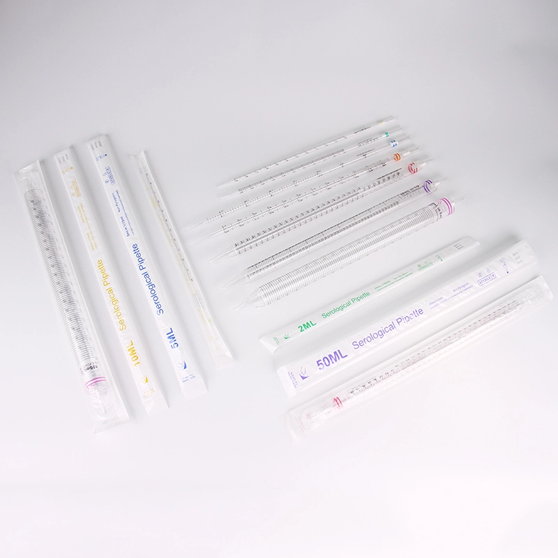 AMNGENT serological pipette product set with size-coded barrels and clear graduations