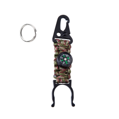 Key Chain Compass Survivor Rope With Bottle Holder