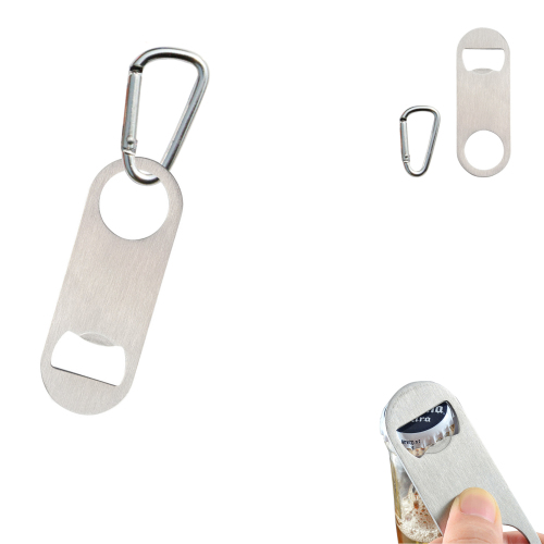 Stainless Steel Bottle Opener With Carabiner