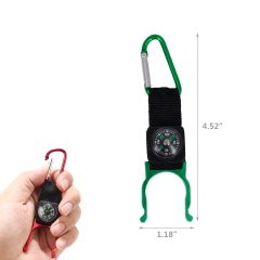 Carabiner Strap Bottle Holder With Compass Key Chain
