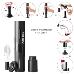 4 IN 1 Black Plastic Automatic Electric Wine Opener