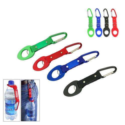 Carabiner Keyring Bottle Holder With Strap Metal Plate