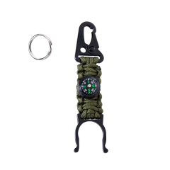 Key Chain Compass Survivor Rope With Bottle Holder