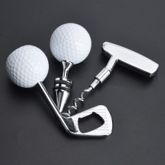3 IN 1 Luxury Wine Golf Gift Wine Kit Stopper Bottle Opener