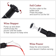 Black Plastic 4 IN 1 Automatic Electric Wine Opener