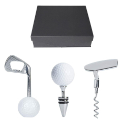 3 IN 1 Luxury Wine Golf Gift Wine Kit Stopper Bottle Opener