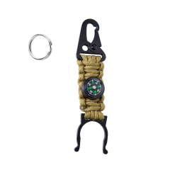 Key Chain Compass Survivor Rope With Bottle Holder