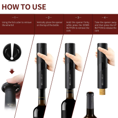 4 IN 1 Black Plastic Automatic Electric Wine Opener
