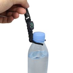 Key Chain Compass Survivor Rope With Bottle Holder