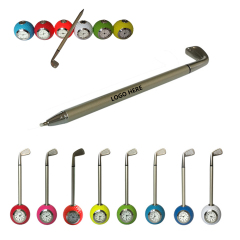 Black Ink Golf Pen With Clock