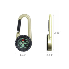 Zinc Alloy Carabiner Compass