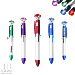 4 Colors Refills Pen With LED Diamond