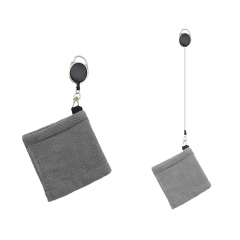 Portable Golf Ball Clean Towel with Retractable Clip
