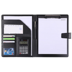 Leather Portfolio Binder with Notepad Holder