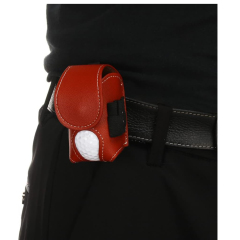 Compact Leather Golf Ball Holder Pouch