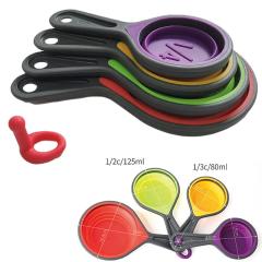 Collapsible Measuring Cup and Spoon Set, 4 Pieces