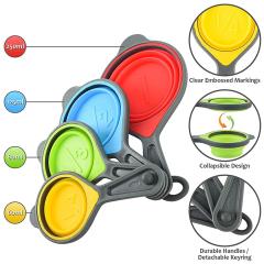 Collapsible Measuring Cup and Spoon Set, 4 Pieces