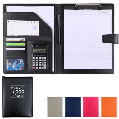 Leather Portfolio Binder with Notepad Holder