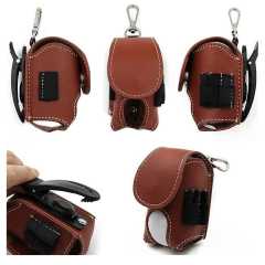 Compact Leather Golf Ball Holder Pouch