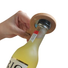 Wooden Handle Bottle Opener With Magnet
