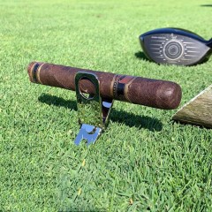 Golf Divot Fork Ball Marker With Cigar Holder