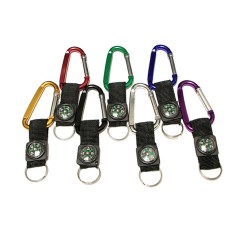 Carabiner Strap Key Chain With Compass