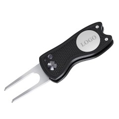 Folded Golf Divot Fork With Ball Mark