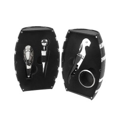 4 IN 1 Wine Opener With Silver Barrel Shaped Case