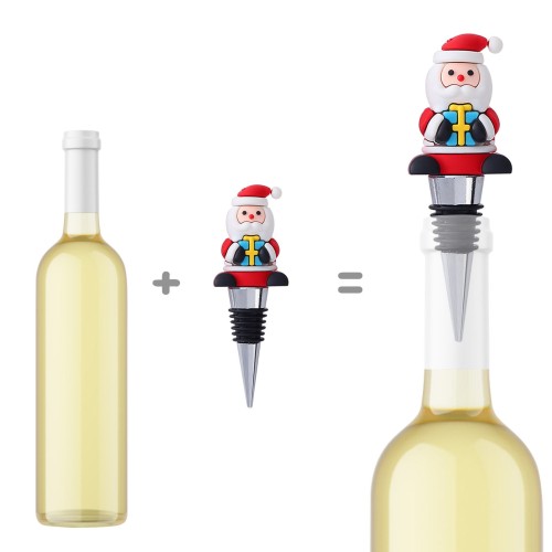 Santa Clause Wine Cork Bottle Stopper