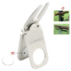 Golf Divot Fork Ball Marker With Cigar Holder