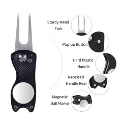 Folded Golf Divot Fork With Ball Mark