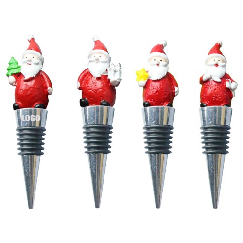 4 Pieces Santa Claus Wine Stopper Cork