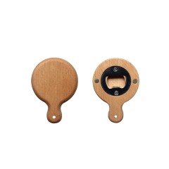Wooden Handle Bottle Opener With Magnet
