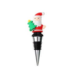 PVC Sax Santa Clause Wine Cork Bottle Stopper